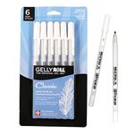 Sakura Gelly Roll Gel Pens - Bold Tip Ink Pens for Journaling, Art, or Drawing - Classic White Ink - All Are Tip Size Bold 10-6 Pack