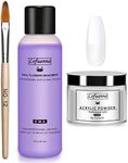 Lofuanna Acrylic Nail Powder and Liquid Set,Professional Salon Quality Acrylic Nail Set with 30g Clear Acrylic Powder,75ml Acrylic Monomer,Acrylic Nail Brush Nail Art Starter Kit(set1)