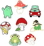 Cute Frog Enamel Pins, Cute Mushroo