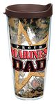 Tervis 1136724 Proud Marines Dad Tumbler with Wrap and Brown Lid 2 Pack, Tritan, Clear