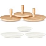 Wenqik 3 Pack Pottery Molds 7.5'', 8.5'', 9.5'' Plaster Molds Wood Pottery Tools Kits for Pottery Kiln with Handle for Pottery Ceramic Top Forms for DIY Bowls Plate Dish Slump Press Mold Art Making