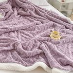 Braids Fleece Blanket Throw, Premium Sherpa and Fleece Plush Blanket Cozy Luxury Plush Bed Blankets, Perfect for Bed, Sofa (Purple,40x60)