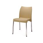 Nilkamal Mid Back Chair NS07SS | Chair for Living Room, Bed Room, Kitchen, Office Room, Outdoor| 100% PolyPropylene Stackable Chair | (Beige)