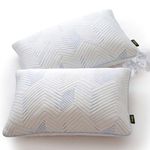 Frido Latex Pillow with Cooling Cover |100% Natural Latex Orthopaedic Pillow for Neck & Shoulder Pain Relief |Reversible Cooling Design with Air Vent Holes | for Side & Back Sleepers | Pack of 2