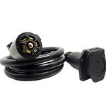 NEW SUN Heavy Duty 7 Pin Trailer RV Connector 7 Way Plug Inline Trailer Cord -6 FT,Waterproof