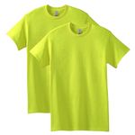 Gildan mens Heavy Cotton T-shirt, Style G5000, Multipack Shirt, Safety Green (2-pack), Large US