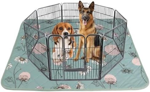 IEUUMLER Washable Pee Pads for Dogs Extra Large 71" x 71", 1 Pack Non-Slip & Waterproof Whelping Pad, Reusable Puppy Potty Training Pad for Playpen EU007 (Green Daisy, 71"X71"-1pcs)