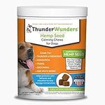 ThunderWunders Hemp Dog Calming Chews - Anxiety Supplement with Hemp Seed and Oil, Thiamine, L-Tryptophan, Melatonin and Ginger (Relieve Stress from Separation, Storms, Fireworks & Travel- 60ct)