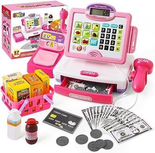 BAODLON Pretend Play Calculator Cash Register Toy as Preschool Gift for Kids