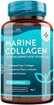 Marine Collagen 1000mg Enhanced with Hyaluronic Acid 100mg - 90 Super Strength Capsules - Hydrolysed Collagen Supplements - Vitamin C, Vitamin E, Vitamin B2, Zinc, Copper - Made in The UK by Nutravita