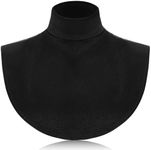 SATINIOR Women Fake Turtleneck Dickey Collar Removable Cotton Rollover Fake Collar Insert Warm Blouse Collar for Pullover, Black