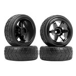 RC Station RC Drift Wheels and Tires Tyres 1/10 1/16 RC Wheels Preglued 4PCS 12mm Hex RC Wheels and Tires Tyres OD 2.58" with Foam Inserts for Traxxas Tamiya Kyosho HPI for 1/14 1/18 RC Off On Road