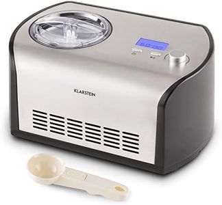 Klarstein Snowberry & Choc - Ice Cream Machine, Ice Cream Maker, 135W, 1.2L Capacity, Keep-Cool Function, Timer, Preparation Time: 30-40 min, LED Display, Easy Cleaning, Recipes, Silver