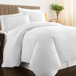 Pizuna Luxurious Cotton King Duvet Cover Set White, 800 Thread Count 100% Long Staple Cotton King Size Duvet Cover 230x220cm, Soft Sateen Quilt Cover with Button Closure (King Duvet Cover)