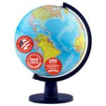 Waypoint Geographic Scout World Globe Globe for Kids & Teachers- More Than 4,000 Name Places- Great Color & Unique Construction- Up-to-Date World Globe- Geography Globe with Stand- 12”