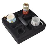 Couch and Bed Cup Holder Pillow, Sofa Refreshment Tray for Drinks/Remote Control/Snacks Holder (Black)