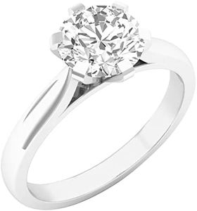 Dazzlingrock Collection IGI Certified 2.00 Cttw Round White Diamond Classic Simple Solitaire Engagement Ring for Her 2 CT, 18K Solid White Gold, Size 6.5