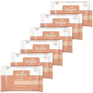 Simple Face Facial Cleansing Wipes for Stressed Looking Skin Instant Glow & Defend Face Cleansing Wipes that Brightens and Evens Skin Tone 25 Count 6 Pack