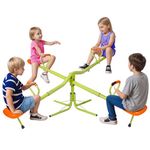 Kids Seesaw Playground Equipment Swivel Teeter Totter with 360 Degree Rotating, Outdoor Fun Play for Kids, Toddlers, Boys, Girls, Children (4 Seats)