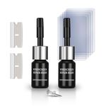 Windshield Repair Kit, 2026 Upgrade DIY Car Glass Crack Repair Kit - Nano Resin Quick Fix for Bullseyes, Star Cracks, Half-Moon & Line Scratches on Windshields, Mirrors & Phone Screens (Black)