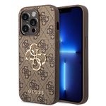 CG MOBILE Guess Compatible with iPhone 15 Pro Max Case [Official Licensed] PU Leather Case with 4G Metal Logo | Shock Absorption Protective Case/Cover Designed for iPhone 15 Pro Max - Brown