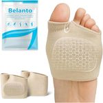 Belanto Metatarsal Pad for Women and Men, 1 Pair Forefoot Pad for Pain Relief, Hallux Valgus Bunion Foot Sleeve, Ball of Foot Cushion with Gel Pad, Morton's Neuroma, Metatarsalgia Support, Beige