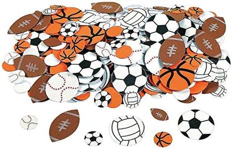 Fun Express Foam Sports Stickers for Kids - Adhesive Foam Sticker Pack - VBS Vacation Bible School Supplies/Decor - 500 Piece Sports Ball Shapes - Crafts for Kids and Fun Home Activities