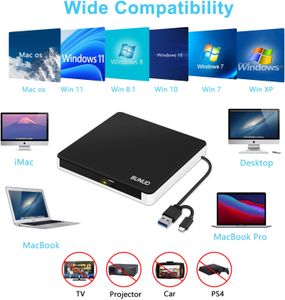 USB 3.0 External CD DVD Drive – Portable Optical Disc Reader