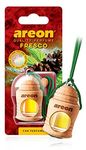 Areon Fresco Car Air Freshener Pine Perfume Diffuser Hanging Glass Bottle Mini Wood Pendant Liquid Scent Long Lasting Home Office Room Van 3D 4ml Pack of 1