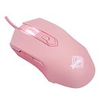 Lomiluskr AJ52 RGB Wired Gaming Mouse, 7 Programmable Buttons, Computer Mice with RGB LED Backlit, 200-4800 DPI Adjustable,for Windows/Mac OS/Linux (Pink)