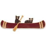 Open Road Brands Bear Cubs in Canoe Wood Wall Decor- Large Canoe Wall Art for Lake House, Cabin or Man Cave