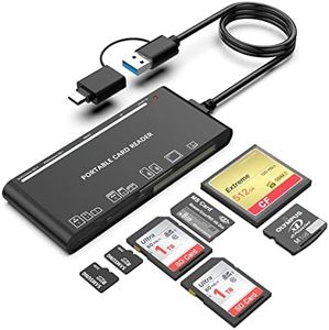 USB C USB3.0 Multi Card Reader for SD, CF, Micro SD, XD, MS Cards - 7 in 1 Adapter Hub for Windows, Mac, Linux, Android