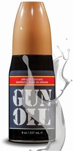 Gun Oil Silicone Based Lubricant 8 Ounce Personal Long-Lasting Sex Lube Condom & Latex-Safe Hypoallergenic Unscented No Residue Non Sticky Intimate Lubrication Works Underwater Couples, Men and Women