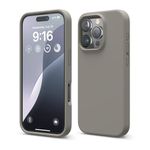 elago Compatible with iPhone 16 Pro Case, Premium Liquid Silicone Case, Full Body Protective Cover, Shockproof, Slim Phone Case, Anti-Scratch Soft Microfiber Lining, 6.3 inch (Medium Grey)