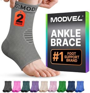 Modvel Foot & Ankle Brace Socks for Sprained Ankle Compression Sleeve - Ankle Support for Women & Men - Tendonitis & Arthritis Ankle Brace Sports Running, Torn Ligaments & Women Stabilizing Ankle Wrap