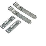 Wyre Direct Gate Hinges, Heavy Duty Gate Hinges, Hook and Band Gate Hinges, Gate Hinge for Driveway, Stable Door Hinges, Galvanised Garage Door Cranked Hinges 300mm 12" Pair