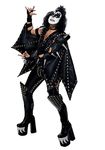 Plus Size Adult Gene Simmons KISS Costume Men's Demon Costume Large Black