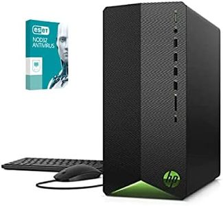 2021 Newest HP Pavilion Gaming Desktop, AMD 6-Core Ryzen 5600G Processor, AMD Radeon RX 5500, 16GB RAM, 256GB PCIe NVMe SSD + 1TB HDD, Mouse and Keyboard, Wins10 Home with Nod32 Antivirus