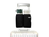 riemot Luggage Travel Cup Holder Free Hand Drink Caddy - Hold Two Coffee Mugs - Fits Roll on Suitcase Handles - Gifts for Flight Attendants Travel Essentials Luggage Accessories Black 2