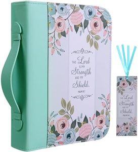 Bible Cover Case for Women PU Leather Woman Book Carrying Bag Bible Study Sipples Accessories with PU Bookmark Journaling Kit Christian Gifts