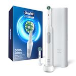 Oral-B Pro Limited Electric Toothbrush, White, Rechargeable Power Toothbrush with 2 Brush Heads and Travel Case