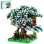 CAXIMSY Cherry Blossom Bonsai Tree House Building Blocks Set Plants Green Flowers Treehouse Architecture Micro Mini Block Gift for Adults and Kid(1500 Pieces)