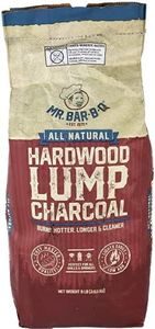 All Natural Hardwood Lump Charcoal, Low Ash, Easy to Light, Burns Hotter, Longer & Cleaner, Natural Hardwood Lump Charcoal for Grilling, Smoking, Kamado and Kettle Grills by Mr. Bar-B-Q (8-Pound Bag)