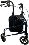 Force Ultra Lightweight 3 Wheel Rollator Aluminium Tri Walker with Bag Flame Blue