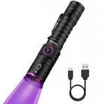 Alonefire SV87 395nm UV Flashlight Zoom 5W Type C USB Rechargeable Black Light Money Detector for Resin Curing, Pet Urine Detection, Scorpion, Fishing, Minerals, Leaks, Cure Glue with Battery