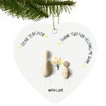 HENKNJAR Teacher Appreciation Gifts for Women Men Unique Idea Gifts from Stuents Christmas Ornaments Tree Hanging Ornaments Survivor for Xmas Tree Garland Wreath Decor Teachers Day