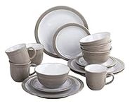 Waterside Fine China 16 Piece Taupe Camden Dinner Set