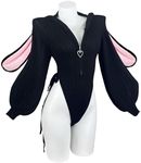 KORURACLUB Cosplay Sexy Bunny Outfit Cosplay lingerie for women Animal Costumes Bunny Bodysuit (Black,L-XL)