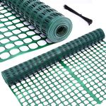 Plastic Garden Fence Animal Barrier: Ohuhu 4x50 FT/7.5LBs Reusable Snow Fence Netting Fence Roll with Zip Ties, Durable Temporary Pool Fence Construction Fence for Deer Rabbit Dog Poultry