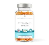 Vitamin D3 4000iu - High Strength 100μg - 60 Orange Flavour Gummies - Vitamin D Supplement Teeth, Bone, Muscles & Immune System Support